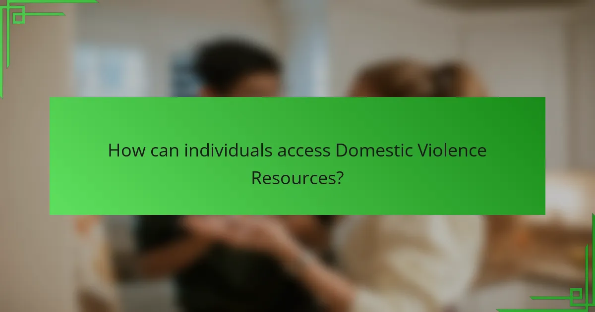 How can individuals access Domestic Violence Resources?