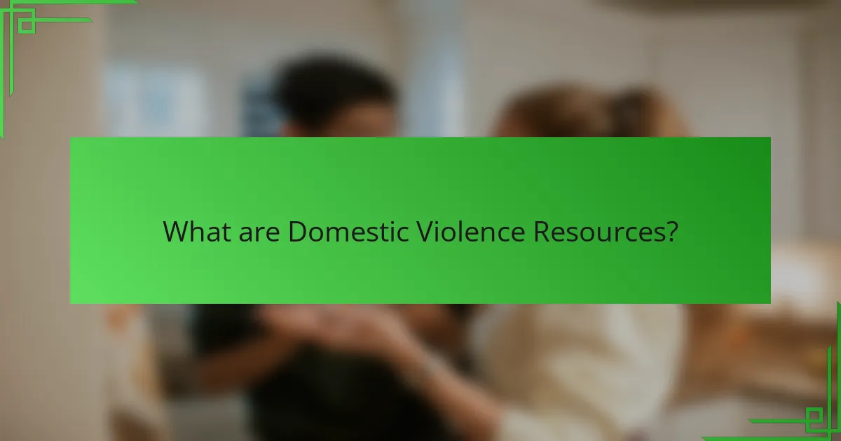 What are Domestic Violence Resources?