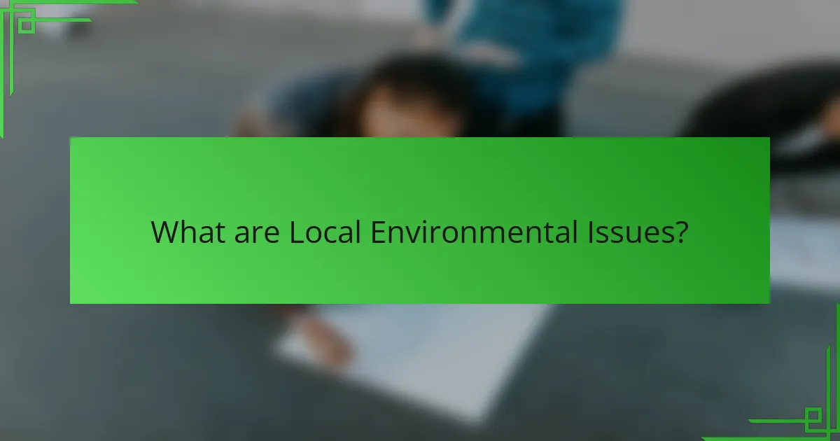 What are Local Environmental Issues?
