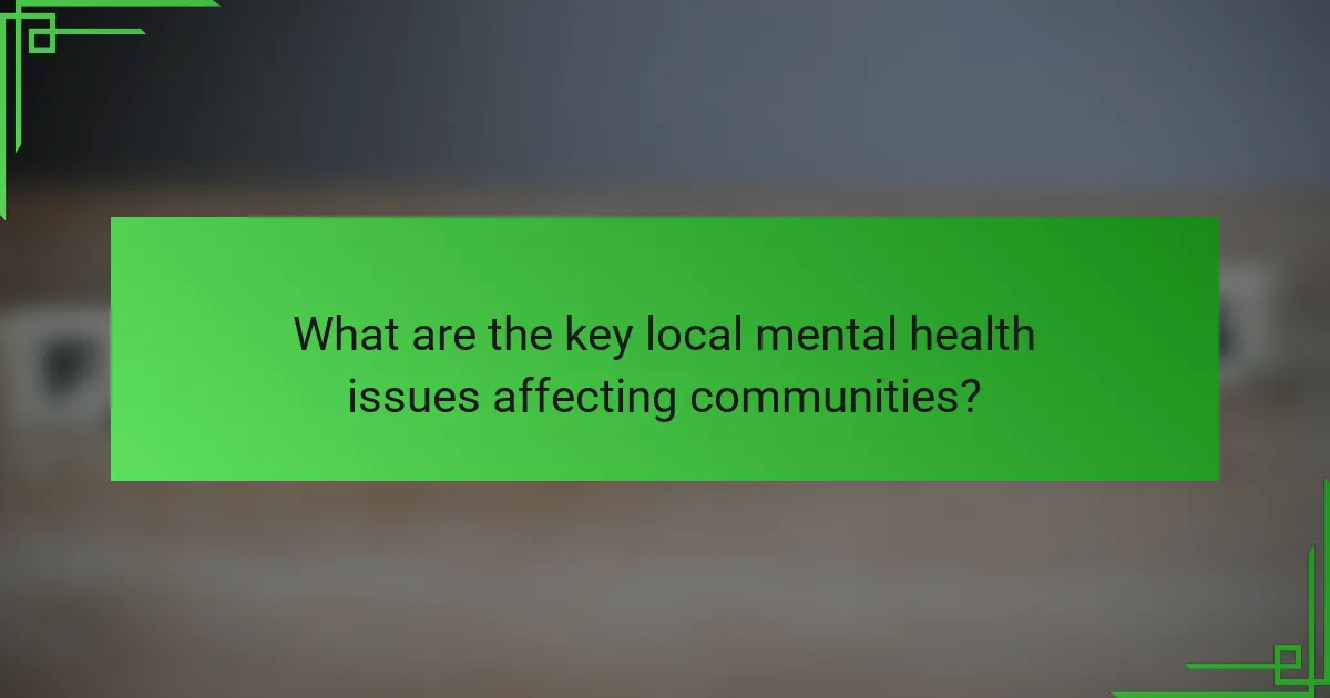 What are the key local mental health issues affecting communities?