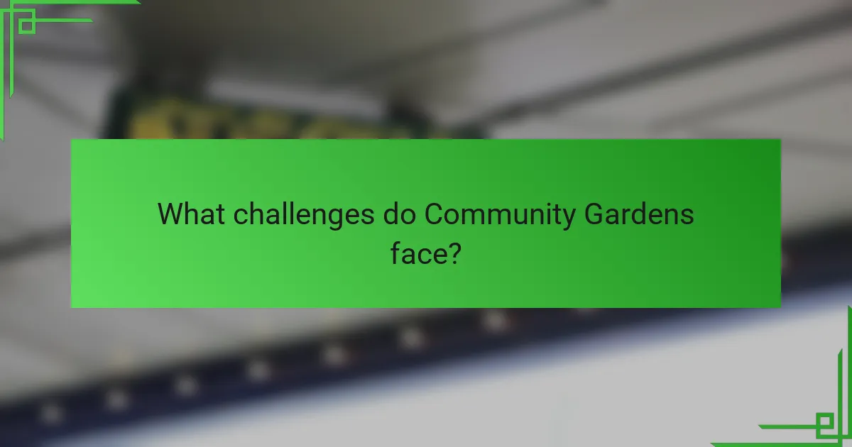 What challenges do Community Gardens face?
