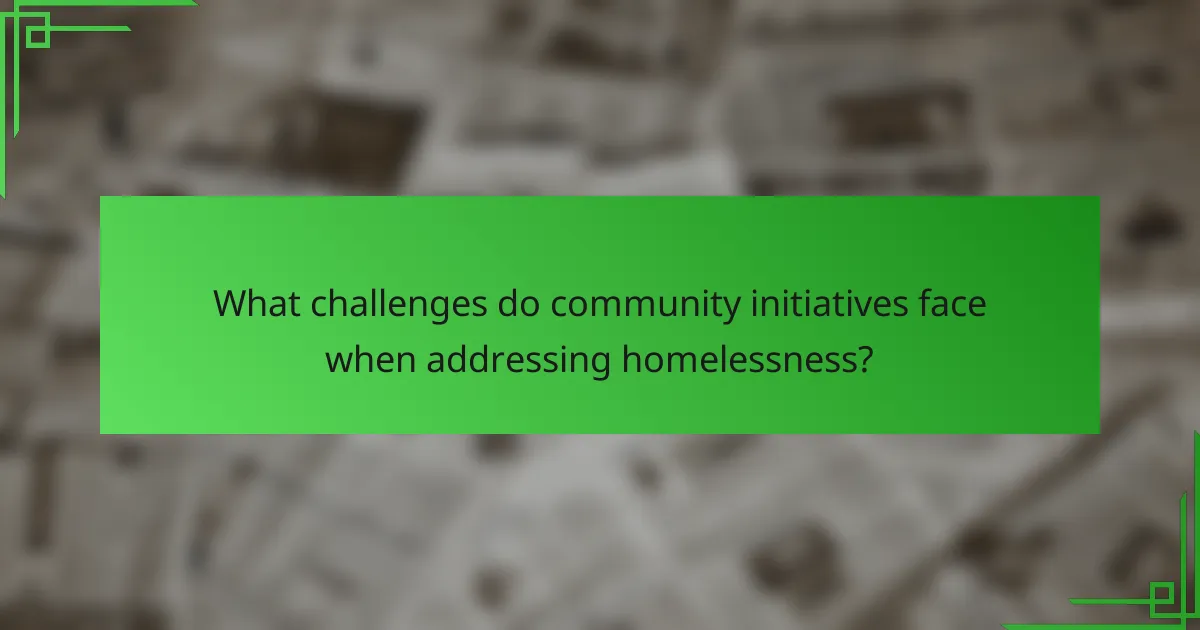 What challenges do community initiatives face when addressing homelessness?