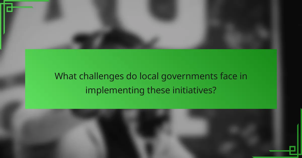 What challenges do local governments face in implementing these initiatives?
