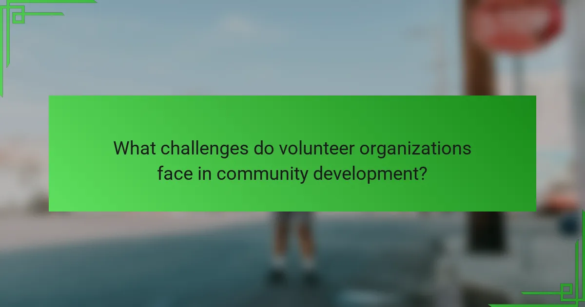 What challenges do volunteer organizations face in community development?