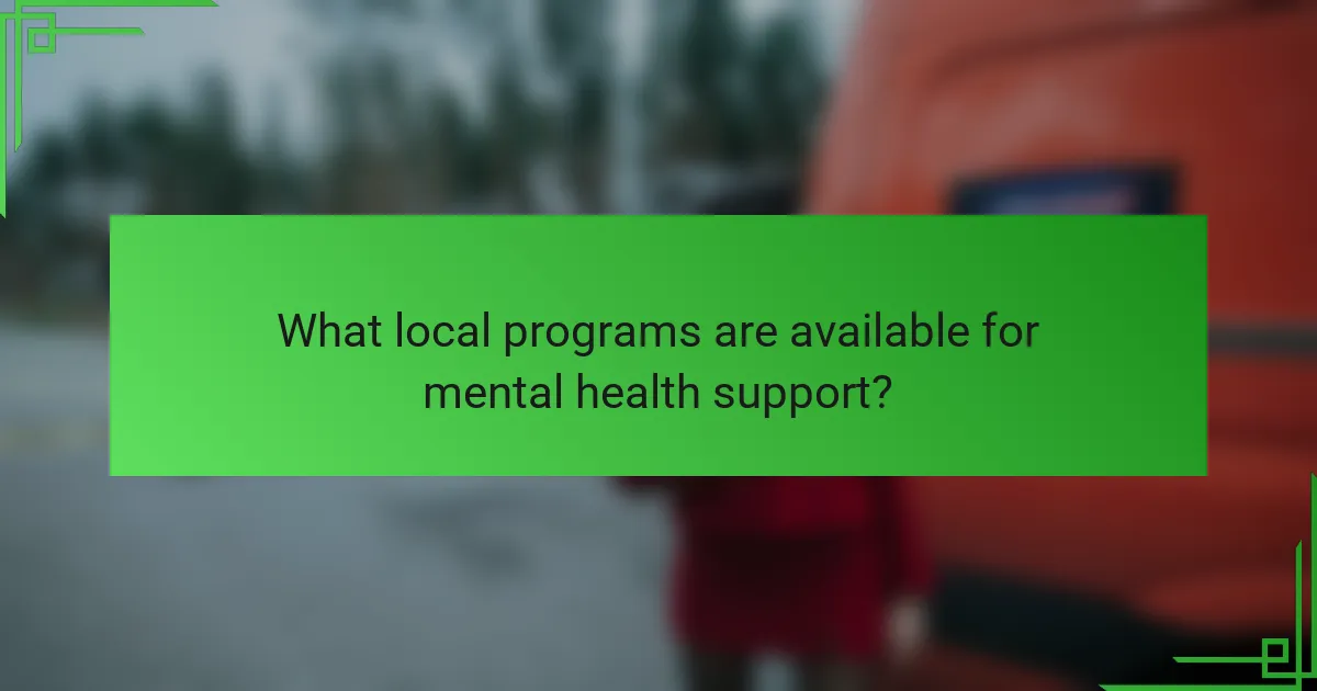 What local programs are available for mental health support?